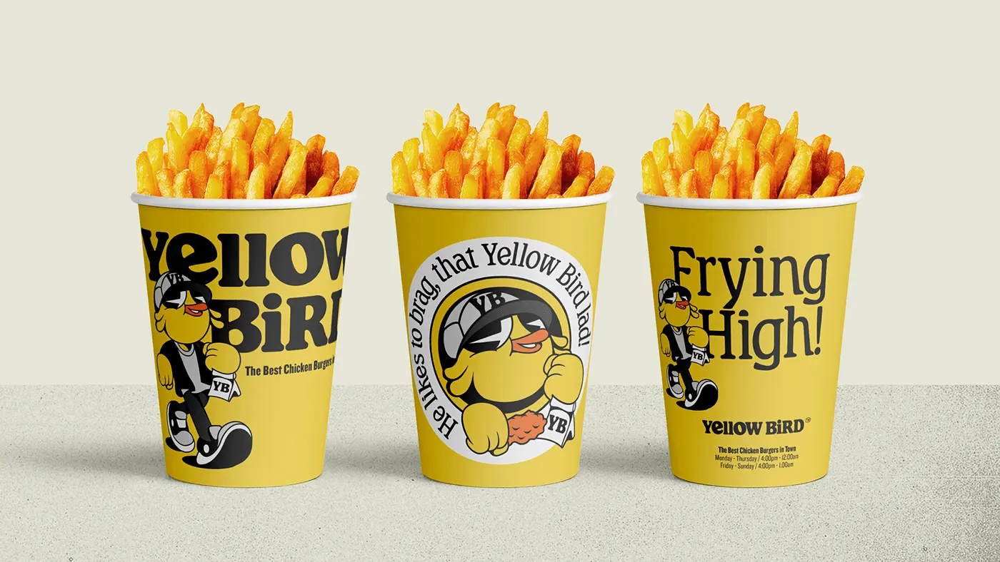 a Design Company Called Bodega Design Studio there profile Link is http://bodega.design/
they created VISUAL IDENTITY / PACKAGING Designs For Chicken Burger Shop baded in Dubai, UAE Called Yellow bird